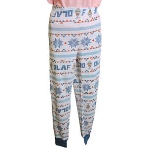 Disney‎ Womens Lounge Pants XL Olaf Frozen Waffle Knit MJC Intl Cartoon PJ Comfy